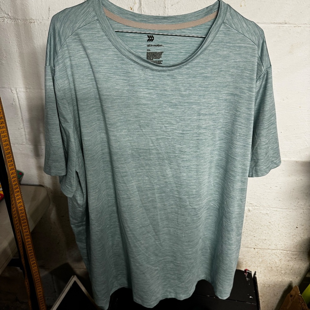 All in Motion Blue-Green dry-fit type dress T-shirt. size XXL